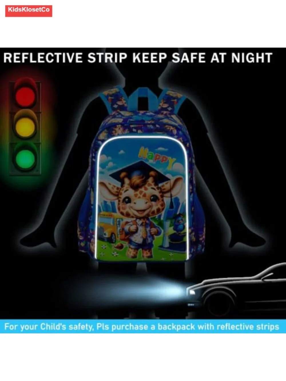 Kids Backpack Set with Lunch Box and Pencil Bag, Water Resistant School Bag
